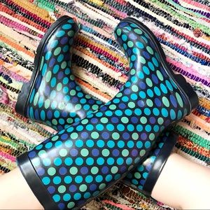 Capelli New York polka dot rain boots (size 6)